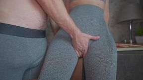 Sweaty Step Mom Yoga Pants Fuck & Creampie After Gym in 4K