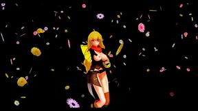 Two Anime Girls Dance Pantyless With Big Breasts In MMD Fantasy Scene