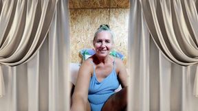 Hot Housewife Lukerya Is Busy Having Fun on a Large Bed.