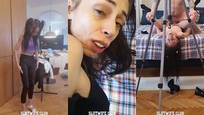 bts tease fest: candie cross  skinny spinner try-on turns into cock craving & raw pounding session