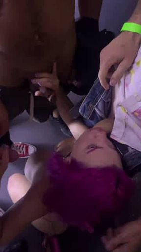 Onlyfans - Lily Lou tripple public fan blowjob in the elevator