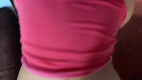 Big booty babe rides big cock on furniture