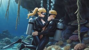 Coral Cave Shared Regulator Session | Tight Wetsuit & Confined Underwater Intimacy