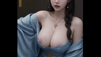 AI generated-22-Chinese dress (hanfu) queen on sitting on her throne covered with cum (blue)