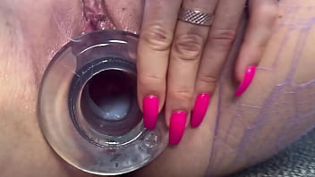Lenushka Doll Destroys Her Pussy with Giant Pig Hole Dildo &ndash_ Raw Gaping Close-Up &amp_ Crazy Squirting!