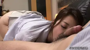 Japanese office lady Maki Hojo is cheating on her husband with a new lover uncensored.