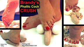 Brandy's Ball Crushing Parade! Phallic Cock Crush -1080p - FULL CLIP! - watch as Brandy smushes these phallic shape foods and completely crushes them with her sexy feet!