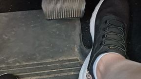 Driving the truck in sneakers