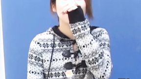 ”Japanese beauty with huge tits is pissing while being watched”