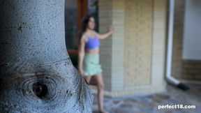 Stunning Elise Moon enjoys herself