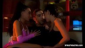 Janet and Veronica Seduce and Fuck One Lucky Man in a Club