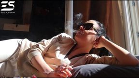 Enjoying a cigarette on a warm Spring day