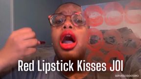 Red Lipstick Kisses JOI - Royal Ro plexiglass kisses jerk off instruction