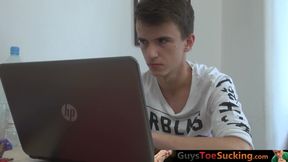 GuysToeSucking.com - Twink seduces with feet and gets plowed in the ass hard