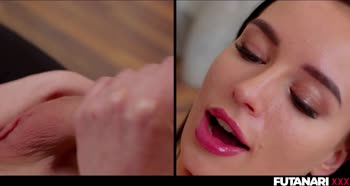 Milena Ray's Real Futa Fantasy: A Cock Growing Brunette's Hot Handjob