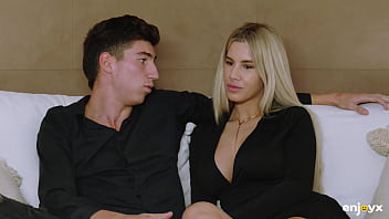 Naughty blonde Ema Karter loves dirty talk and hardcore sex