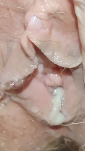 💦 Super Mega Close Up POV of Peeing Hairy Creamy Pussy  😋 Pee Hole 💨 Anal Fart