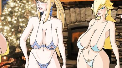 Nintendo Christmas orgy Santa peach rosalina Samus gala assfuck hentai hardcore