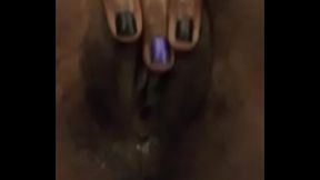 Jerking off my tight creamy black pussy!