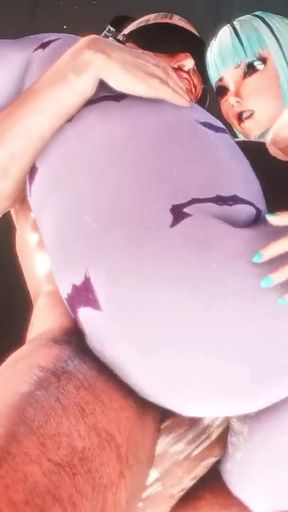 Iconic moment from &quot;Morrigan Aensland in the Electron Temple (Part 2) Animation&quot;