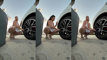 Dani Valentina Pumps Air Tier in Tiny Dress - NO Panties