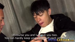 Japanese studs Rikiya and Koki bareback after mutual cock sucking