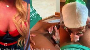 4k carlie vixen sexy green elf milf toys pierced pussy then sucks bbc elf for first facial
