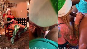4k carlie vixen sexy green elf milf toys pierced pussy then sucks bbc elf for first facial
