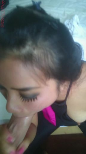 Tiny MILF Plays with Big Cock