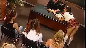 Enormous dick guy gets sucked by two hot sluts in 69 position.