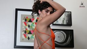 👗our try=on with jules wearing a🧡orange🩱 bodysuit 💓