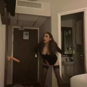 Sissy slut doll in hotel room taking a dildo - Whitney day