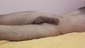 amazing orgasm. pulsation my cock from e-stim