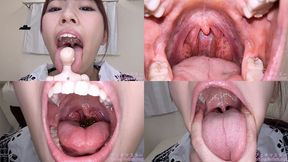 Riri Momoka - Showing inside cute girl's mouth, chewing gummy candys, sucking fingers, licking and sucking human doll, and chewing dried sardines mout-102