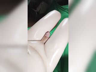 Crossdresser flicks butt whilst fisting fast and coarse