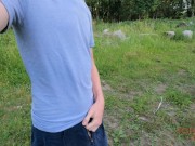 Exhibtionist twink massive load outdoor! Uncut dick outdoor cumshot.