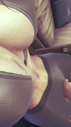 Intimate Fitness Trainer Caresses - Sensual Pussy Licking & Fingering Makes Hot Big Tits Trainer Cum Hard in 3D Hentai