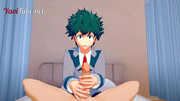 Boku No Hero Yaoi - Deku &amp_ Bakugou First Time in the infirmary Handjob and Anal with cum inside