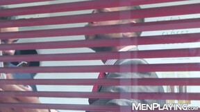 ”Hung Bulrog buries his heavy meat deep into suited hunk Logan Moore”