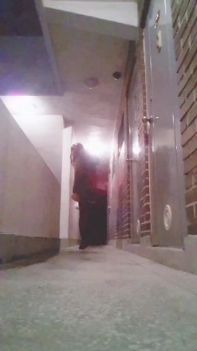 Spectacular moment from "Asian slutty sissy in maid costume walks down a slippery snowy road in high heels to a public women's&hellip;"