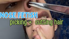 cutting nose hairs and picking my nose