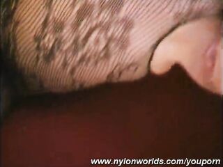 Silvie disrobes in sexy fullbody nylon