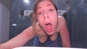 Step sis gets pounded then cums hard &mdash;  sloppy mess all over her snatch