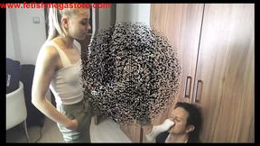 Two women sniffing each other's used socks