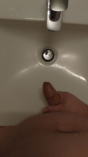 ! Secret jerking off in front of the mirror, alone in the bathroom, while my husband is lying in the next room