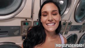Hot Jade Greene tempts hunks in laundromat for wild sex