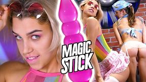 Gina makes Elena cum hard with a magic stick!