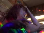 Sexy smoking cougar relaxes after essential employee work with foot rub