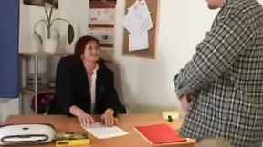 Red-haired EXPERIENCED LADY fingers her hairy box while getting hammered rigid