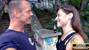 Public German chick fucked outdoors on POb pussybang date